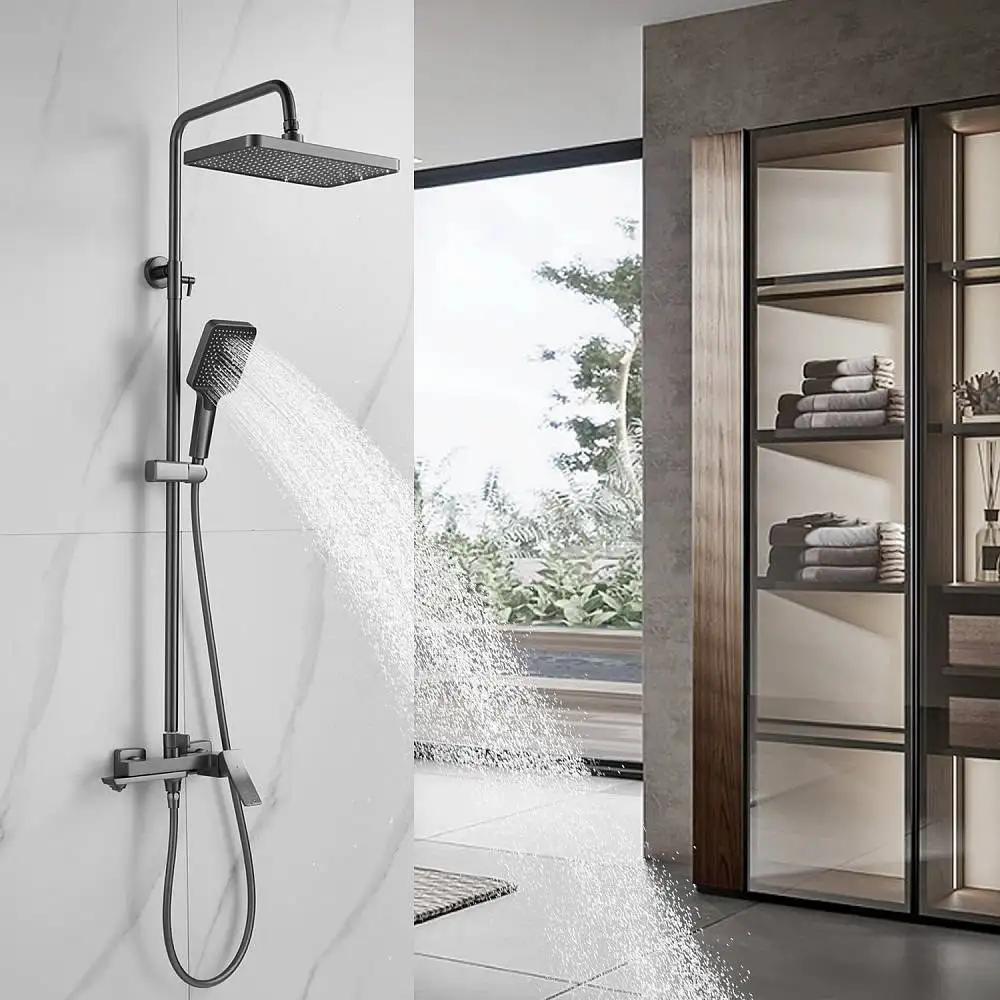 Душевая система Shevanik S4436T (оружейная сталь) - фото товара