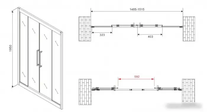 Душевая дверь Abber Schwarzer Diamant AG33150H - фото товара