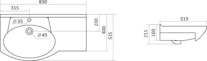 Умывальник Santek Коралл-83 83x51.5 [1.WH11.0.228] - фото товара