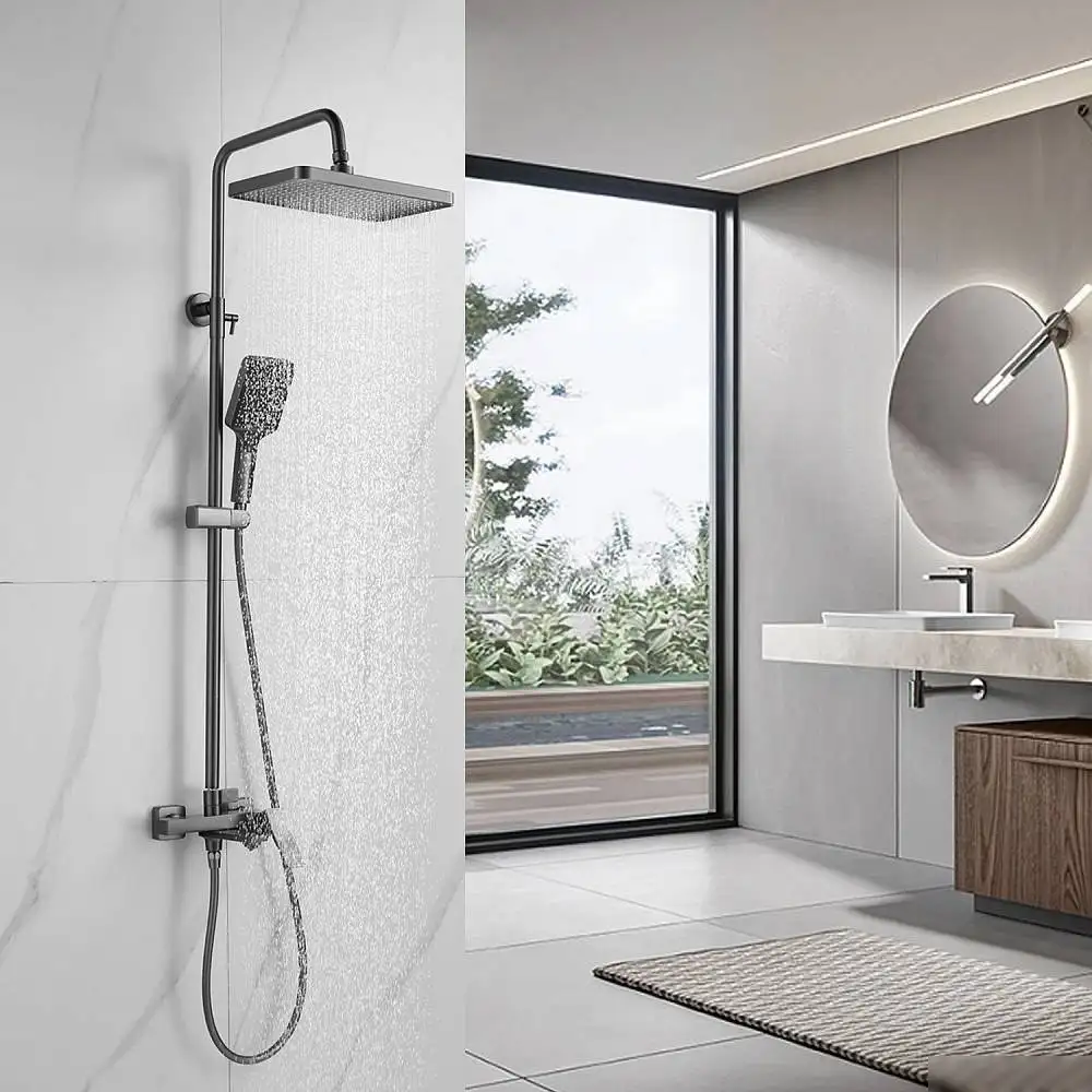 Душевая система Shevanik S4436T (оружейная сталь) - фото товара