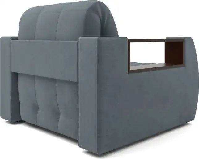Кресло-кровать Мебель-АРС Барон №3 НПБ (велюр, серый/синий HB-178/26) – фото товара
