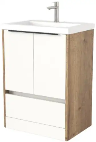 Дабер Тумба под умывальник 017 Тобага/Эридан/Артвин 60 Т17.6Т.0.21Ч (дуб галифакс/белый/ручка черная) – изображение в каталоге
