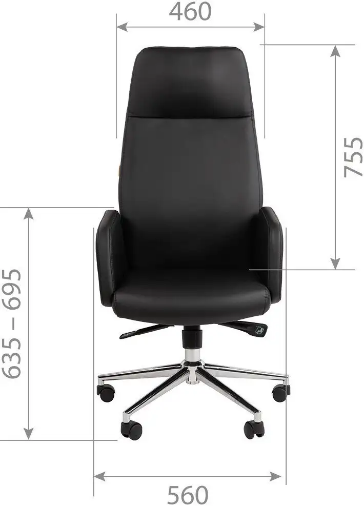 Офисное кресло CHAIRMAN 929 (экопремиум черный/серый) – фото товара