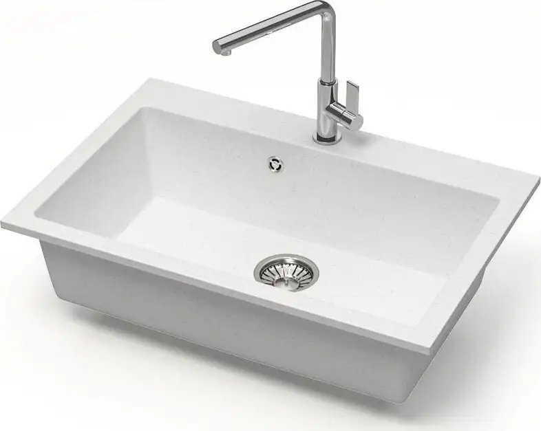 Кухонная мойка MARRBAXX Карельский камень модель 39/G31 (белый) - фото товара