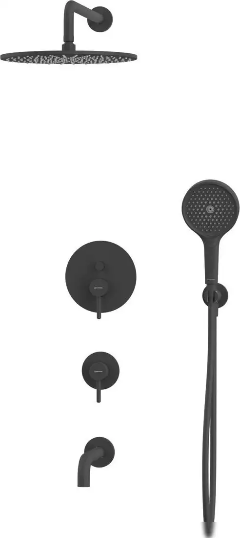 Душевая система Whitecross Y YSET07TOPBL (черный матовый) - фото товара