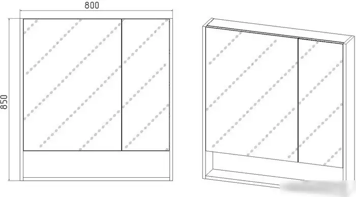 Viant Шкаф с зеркалом Мальта 80 VMAL80BEL-ZSH – фото товара