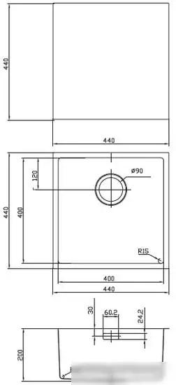 Кухонная мойка IDDIS Edifice EDI44B0i77 - фото товара