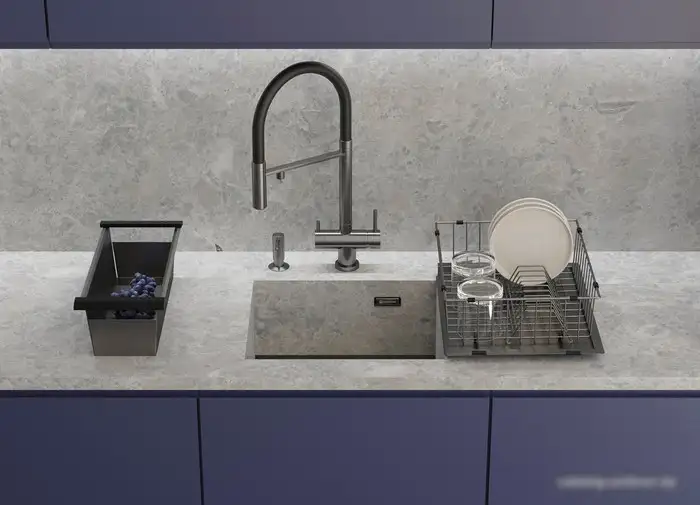 Кухонная мойка Omoikiri Kasen 49-16 INT GM (вороненая сталь) - фото товара