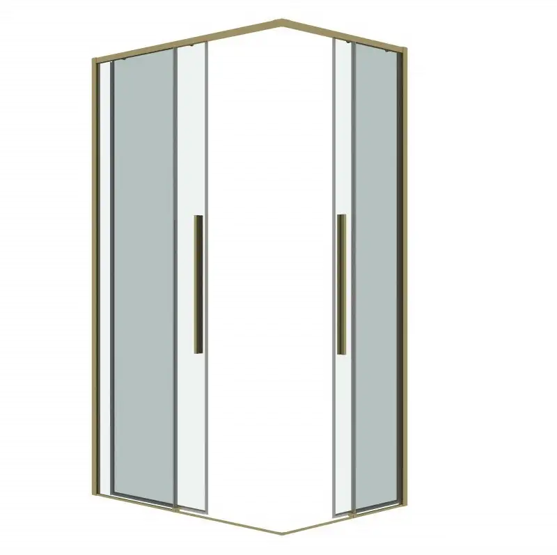 Душевой уголок Grossman Galaxy 120x70x195 300.K33.01.1270.32.00 (золото сатин/прозрачное стекло) - фото товара