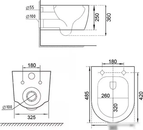 Унитаз подвесной Roxen Royal Matt Rimless Soft Close NC 530200-01 - фото товара