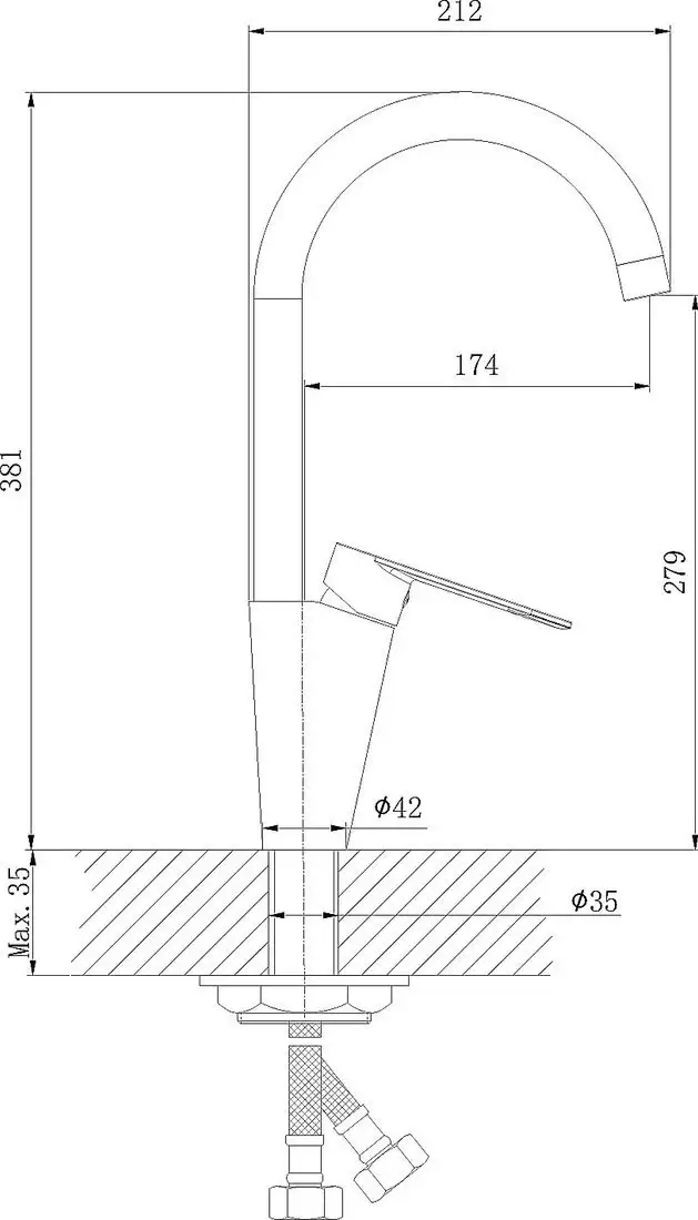Смеситель Lauter Arc 21CK71691BS - фото товара
