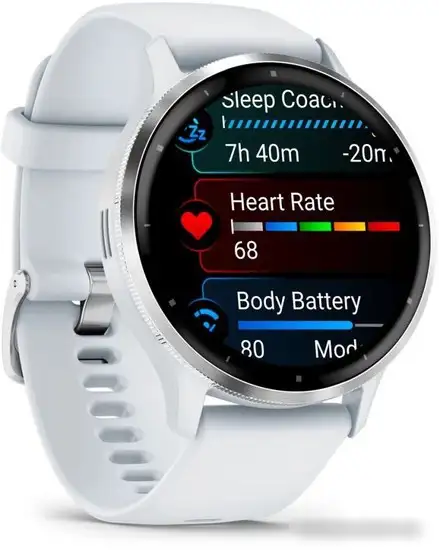 Умные часы Garmin Venu 3 (белый, с силиконовым ремешком) – фото товара