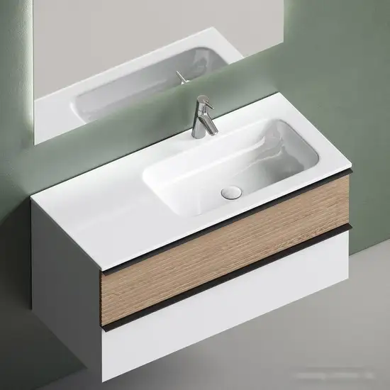 Sancos Тумба под умывальник Delta DL100RW (дуб светлый/графит) – фото товара