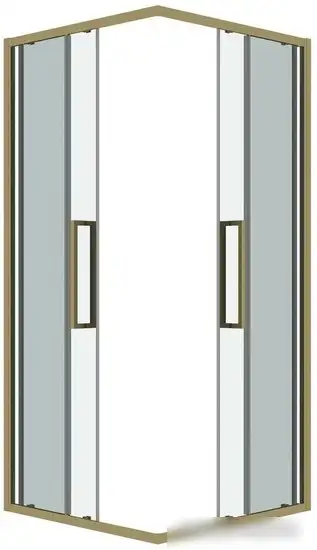 Душевой уголок Grossman Cosmo 80x80x195 300.K33.02.8080.32.00 (золото сатин/прозрачное стекло) - фото товара