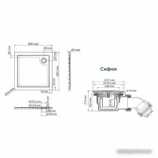 Душевой поддон Wasserkraft Salm 27T03 - фото товара
