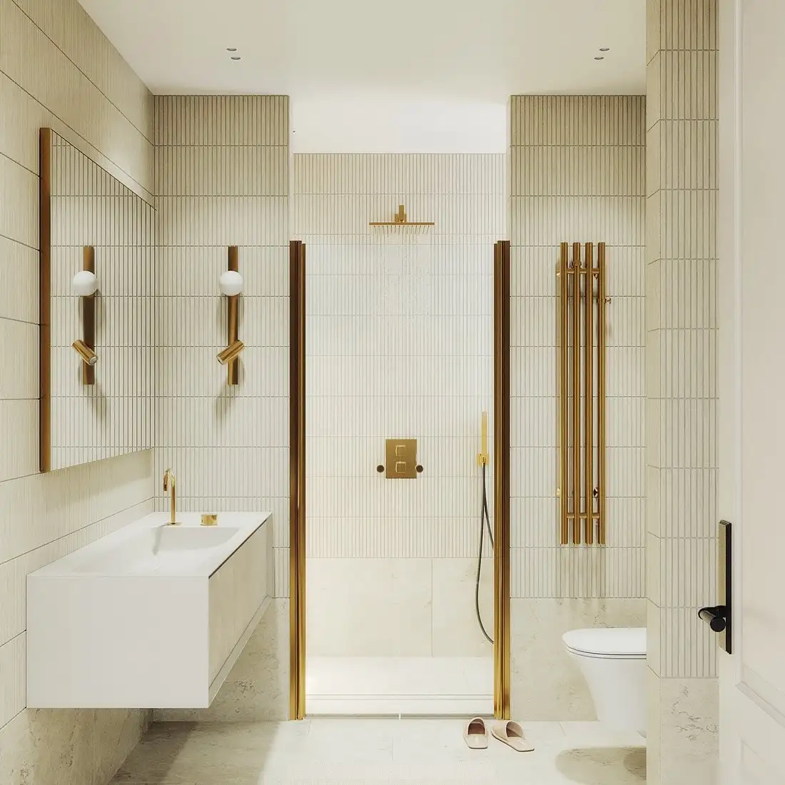 Душевая кабина MaybahGlass MGD-422-3 1980x800 (6 мм, прозрачное стекло/золото) - фото товара