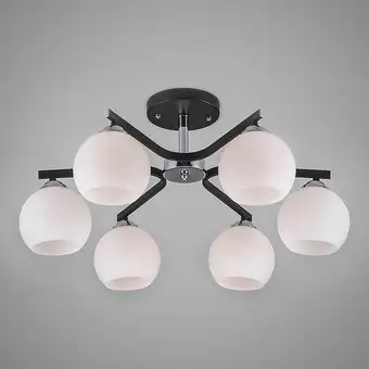 Люстра средней высоты Евросвет Blasco 30145/6 хром/венге – изображение в каталоге