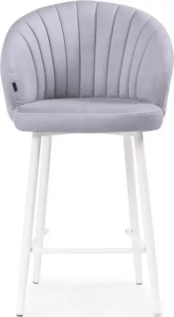 Стул с подлокотниками Woodville Бэнбу полубарный (Velutto 49/белый) – фото товара