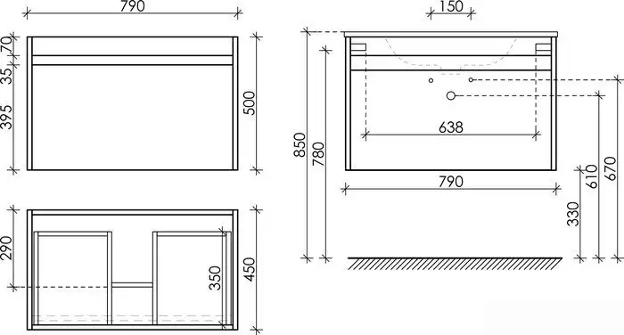 Sancos Тумба под умывальник Smart SM80W (белый глянец) – фото товара