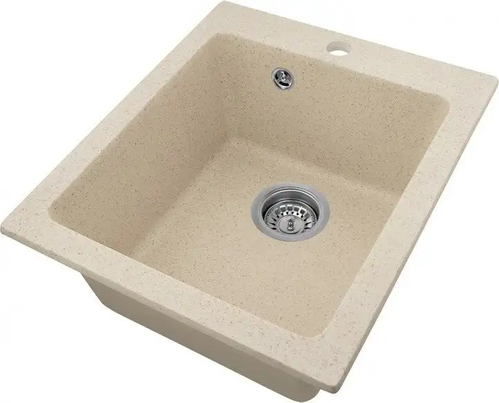 Кухонная мойка Saniteco Silva (бежевый с сифоном) - фото товара