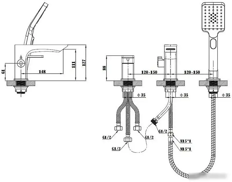 Комплект смесителей Esko Vela PB 355B - фото товара