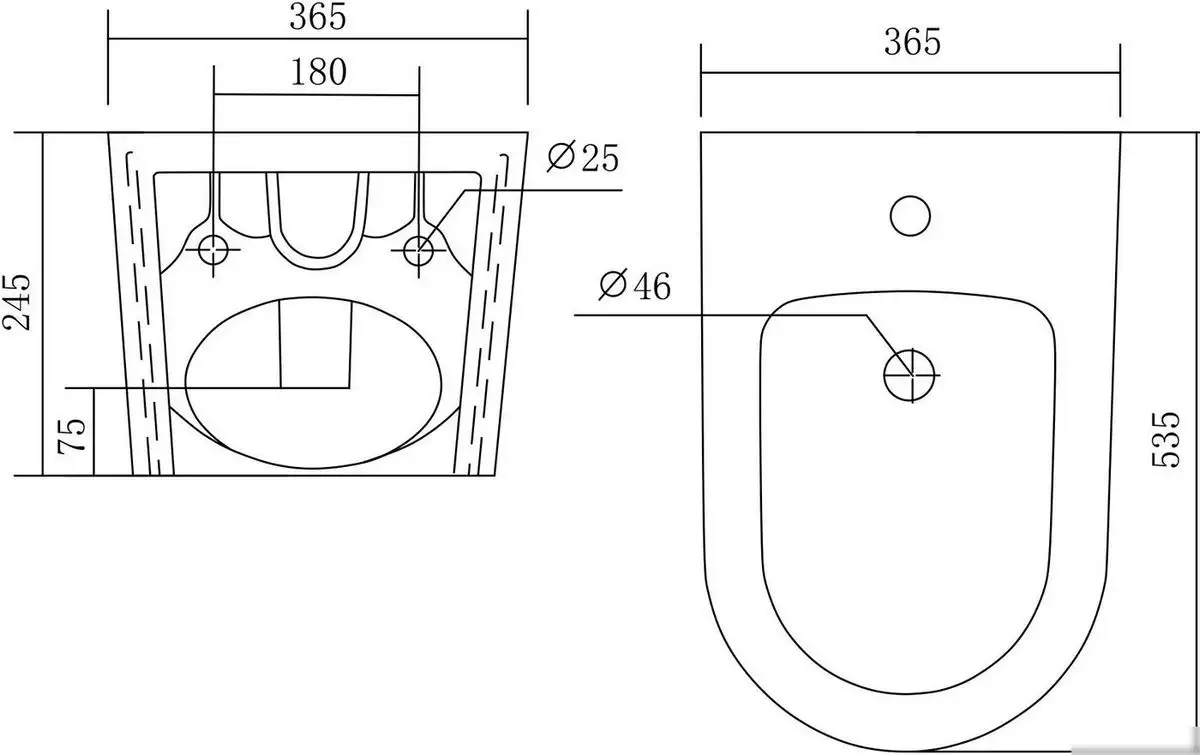 Биде Aquatek Оберон AQ0516-00 - фото товара