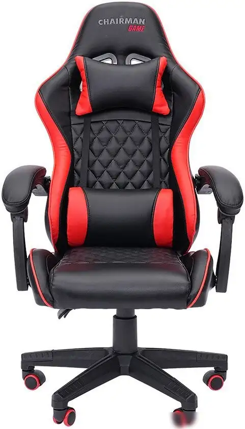 Игровое (геймерское) кресло CHAIRMAN CH28 (экокожа, черный/красный) – фото товара