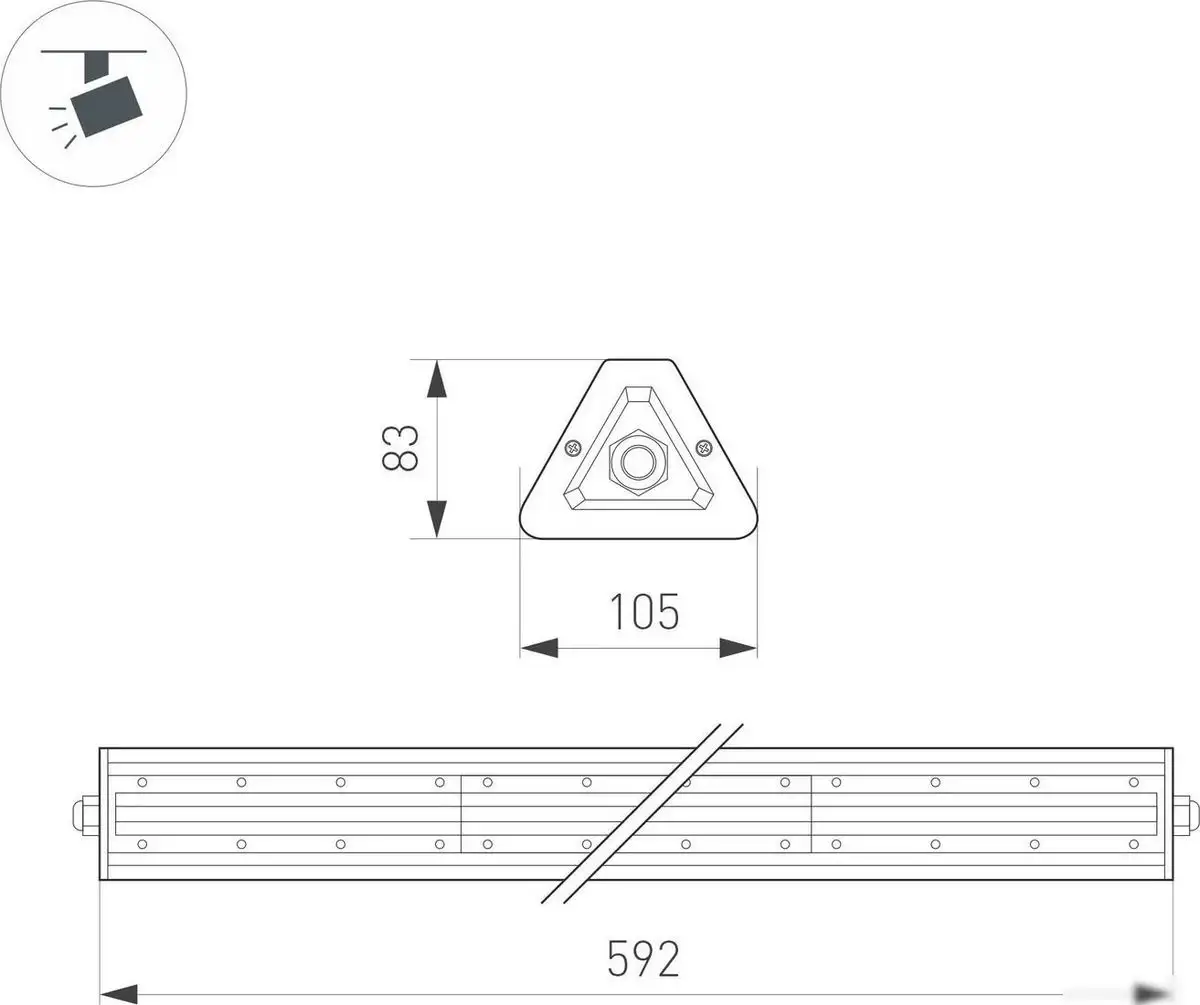 Линейный светильник Arlight SP-LAGERN-L630-100W Day4000 WH 50х90deg 052028 – фото товара