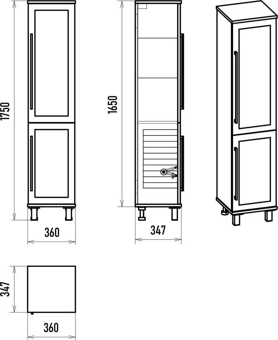 Misty Шкаф-пенал Модерн 35 П-Мод05035-011П (с бельевой корзиной) – фото товара