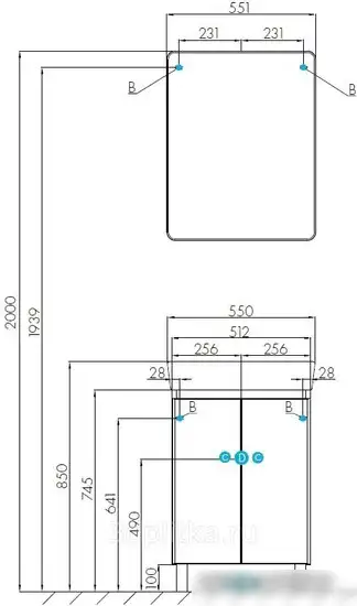 Акватон Тумба под умывальник Скай 50 1A238001SY010 – фото товара