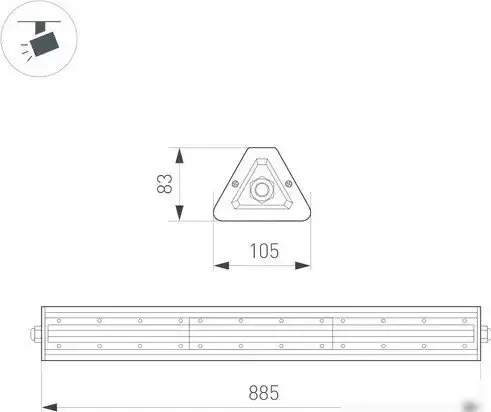 Линейный светильник Arlight SP-LAGERN-L885-150W Day4000 WH 90х110deg 052036 – фото товара