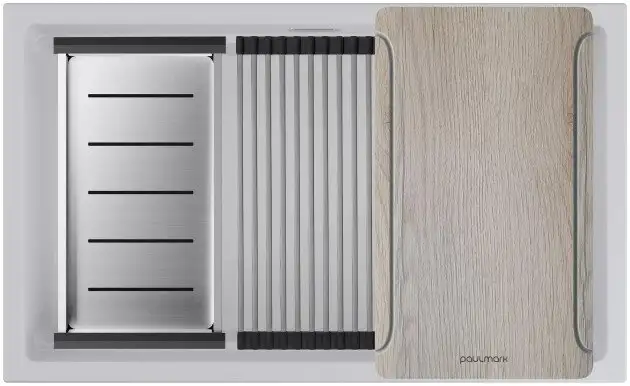 Кухонная мойка Paulmark Lumi-Multi Sink 74 UNI LU-MULTI 74-WH (белый) - изображение в каталоге