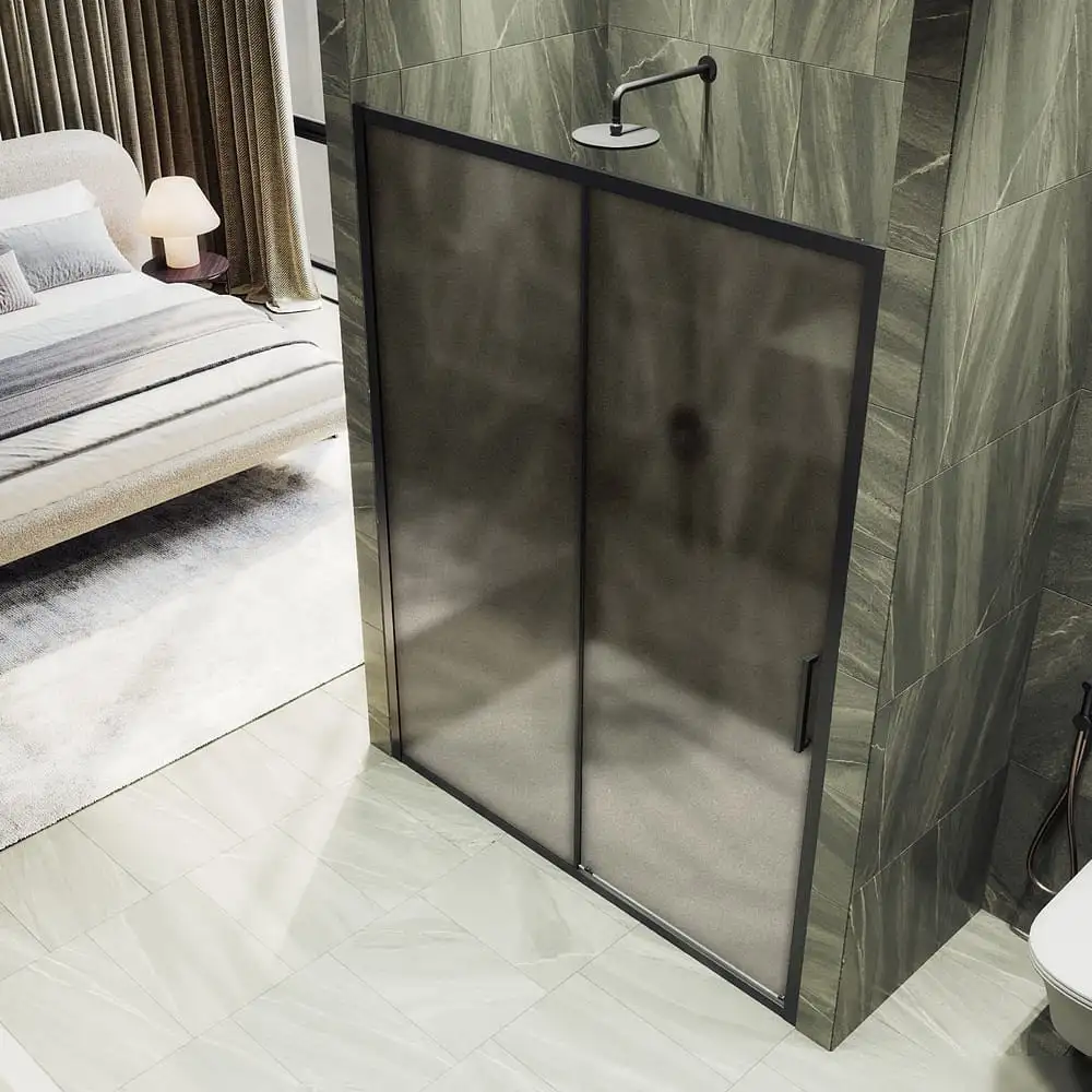 Душевая дверь MaybahGlass 195x140 MGD-1692-6 (бронзовое матовое стекло/черный) - фото товара
