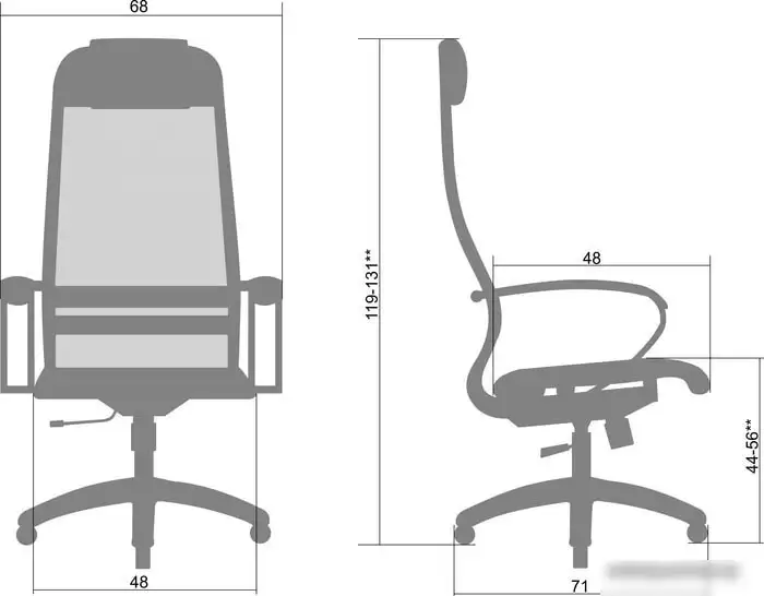 Кресло Metta SU-1-BP Комплект 11, Ch ов/сеч (резиновые ролики, темно-серый) – фото товара