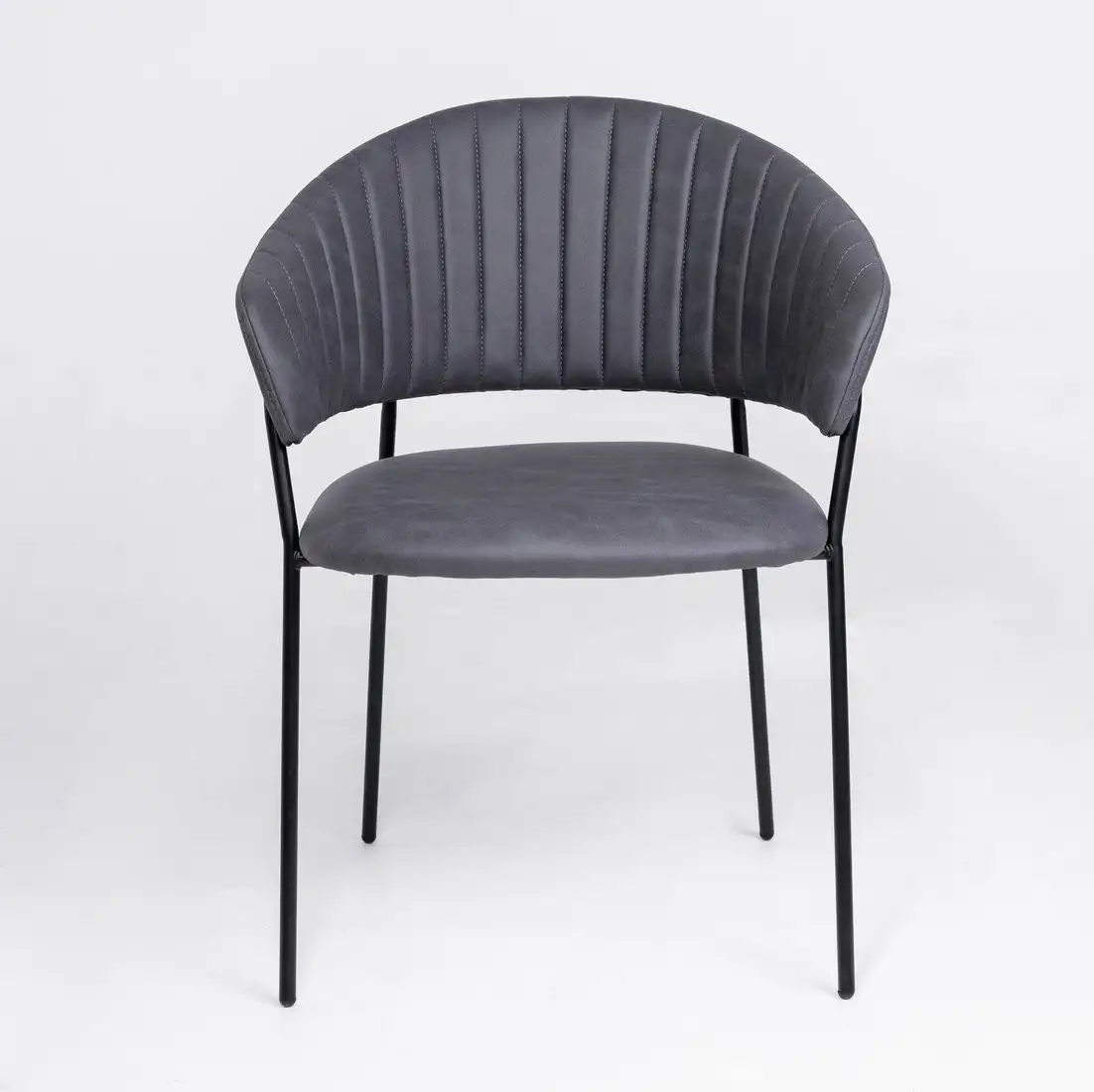 Стул с подлокотниками Алвест AV 433 (графитовая замша Kiprus 13/черный)