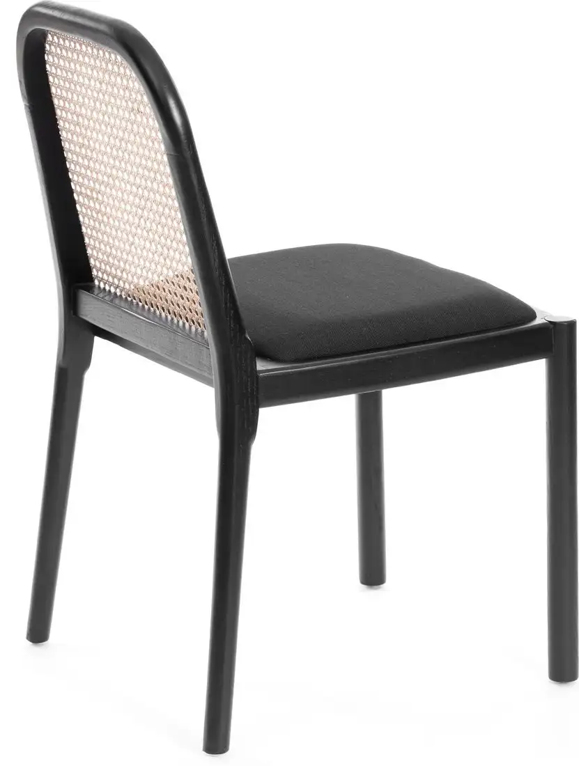 Стул TetChair Freya дерево вяз/ротанг (черный/черный лен)