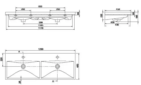 Умывальник CeraStyle Elite VB032B52T00 - фото товара