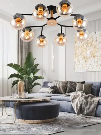 Люстра средней высоты Mirastyle MH-10142/8B MBK+YLWD – фото товара