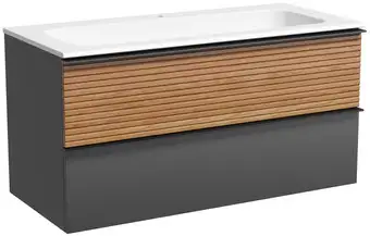 Sancos Тумба под умывальник Delta DL100GR (дуб красный/графит) – изображение в каталоге