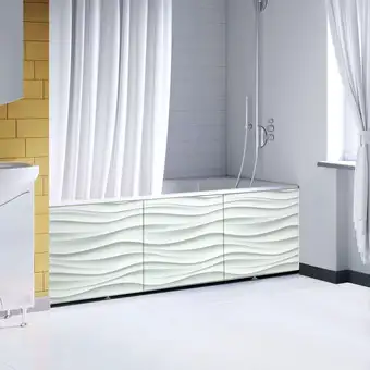 Фронтальный экран под ванну Comfort Alumin Волна белая 3D 1.5