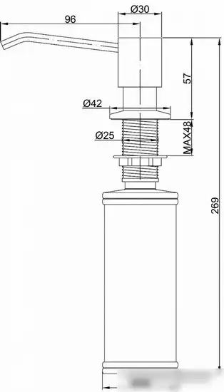 Дозатор для жидкого мыла Paulmark Rein D002-310 (серый)