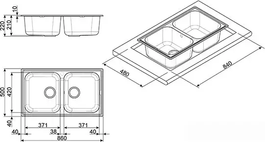 Кухонная мойка Smeg LZ862P - фото товара
