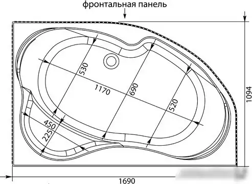 Ванна Aquanet Capri 170x110 R - фото товара