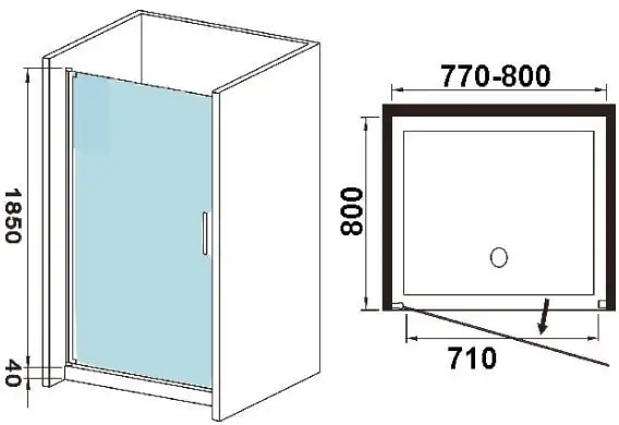Душевая дверь WeltWasser WW600 600K1-80 - фото товара