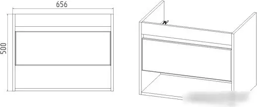 Viant Тумба под умывальник Бостон Como 70 VBOS70COG-T1YP – фото товара