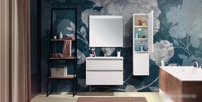 Belux Тумба под умывальник Севилья НП80-02 (1, белый глянцевый) – фото товара