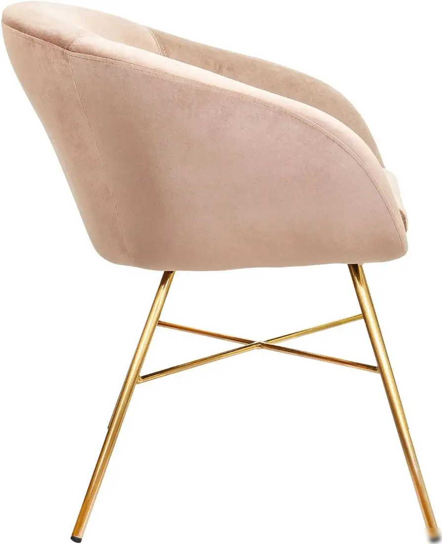 Стул с подлокотниками AksHome Amur (светло-коричневый велюр/золото)