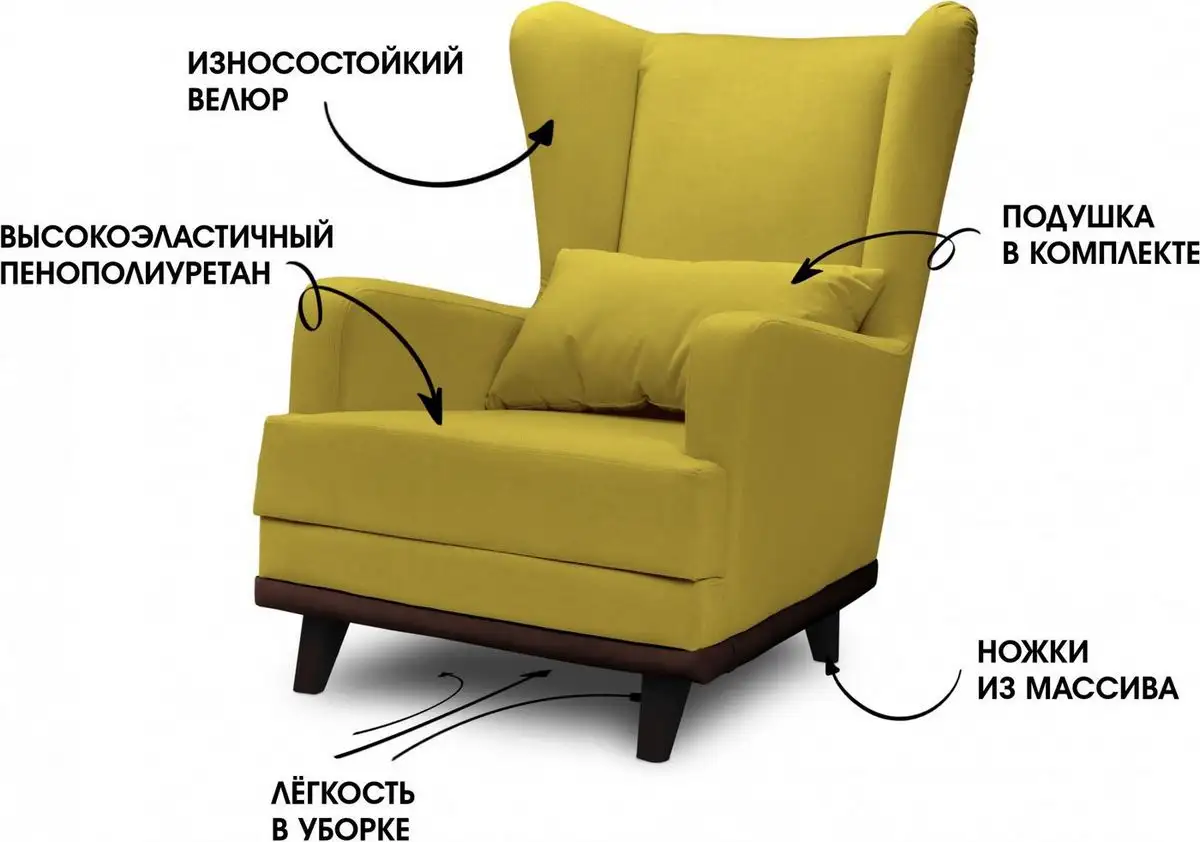 Интерьерное кресло Mio Tesoro Ритм (Velutto 28/шоколад) – фото товара