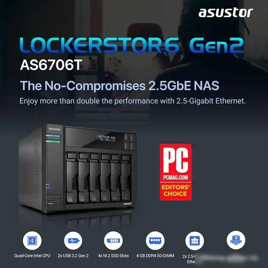 Сетевой накопитель ASUSTOR Lockerstor 6 Gen2 AS6706T – фото товара