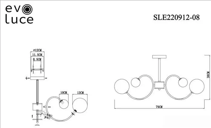 Люстра средней высоты Evoluce Formae SLE220912-08 – фото товара
